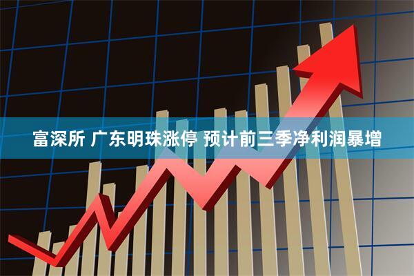富深所 广东明珠涨停 预计前三季净利润暴增