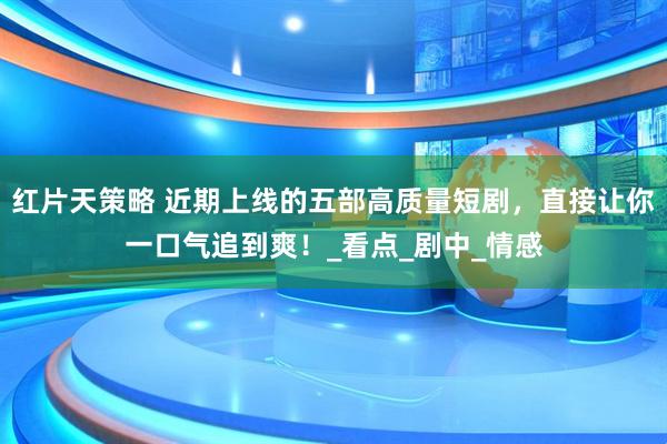 红片天策略 近期上线的五部高质量短剧，直接让你一口气追到爽！_看点_剧中_情感
