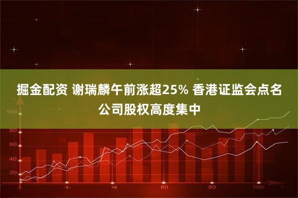 掘金配资 谢瑞麟午前涨超25% 香港证监会点名公司股权高度集中